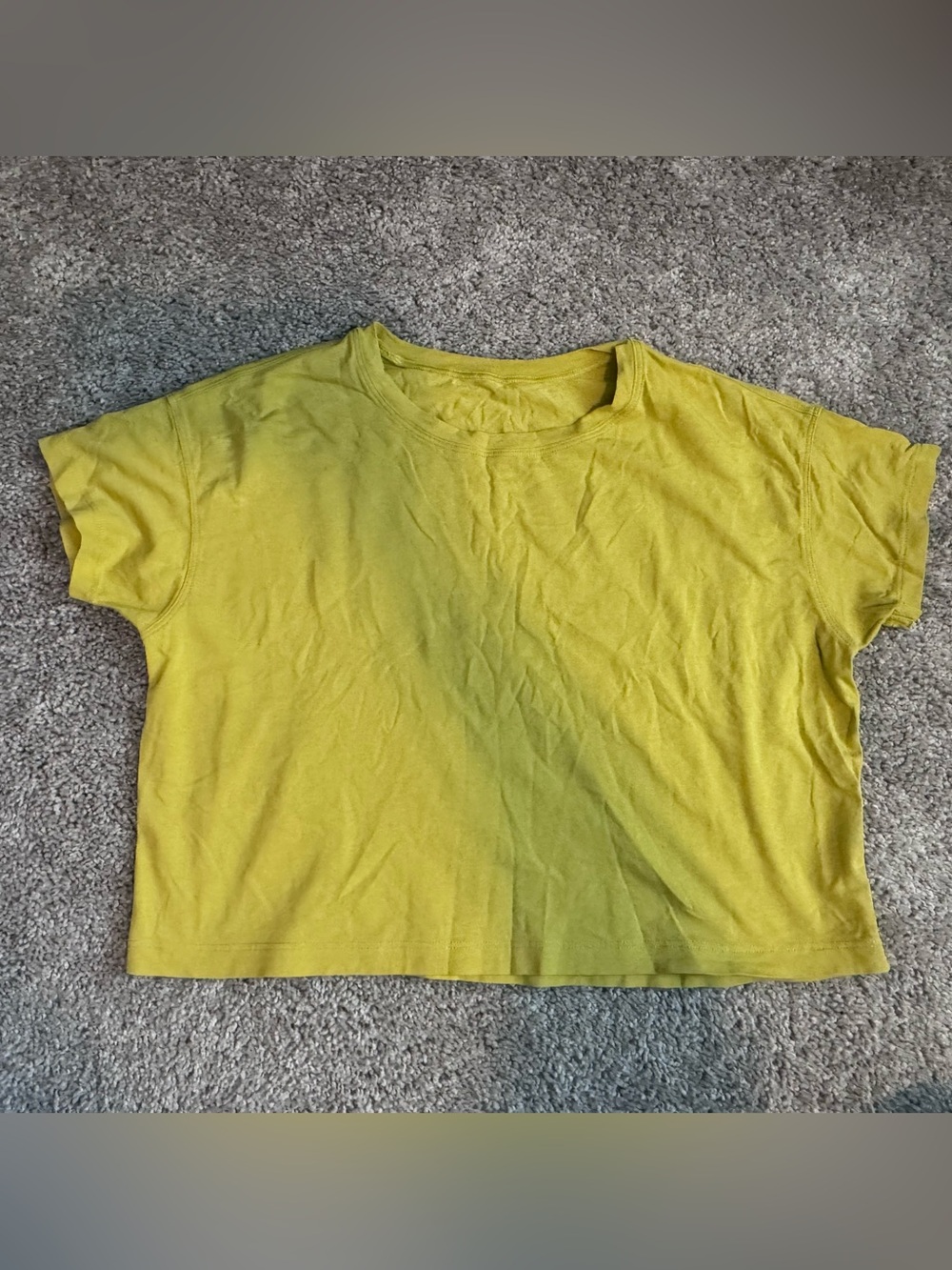 Lululemon Chartreuse Cropped T-shirt